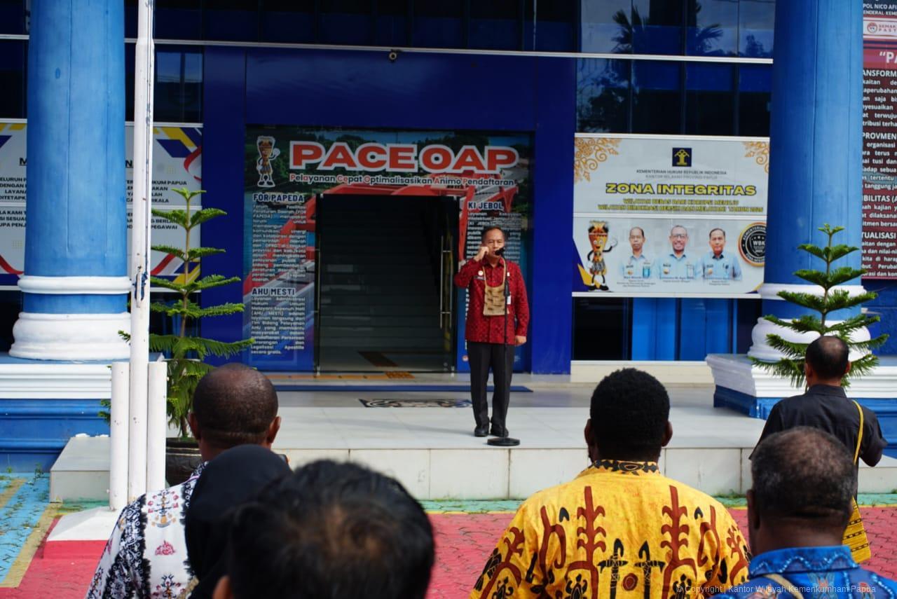 Pimpin Apel Pagi, Kadiv Yankum Apresiasi Pegawai yang Berkomitmen dengan Disiplin