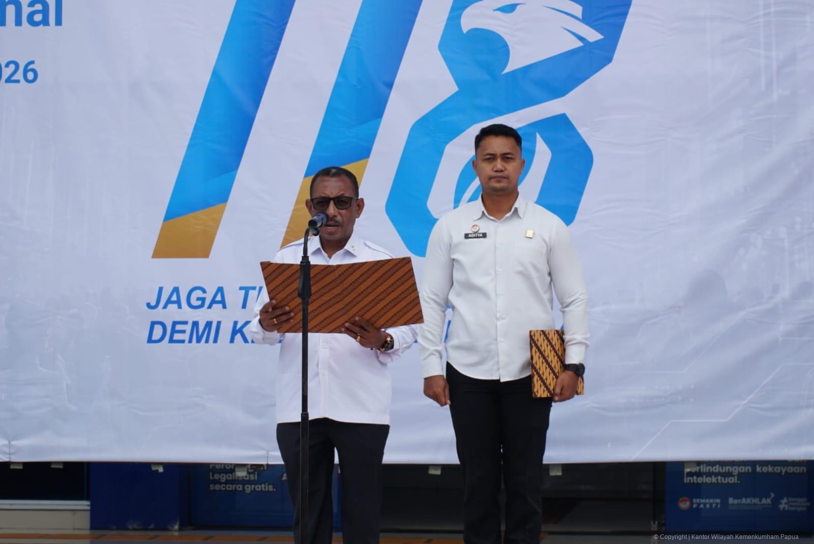 Upacara Harkitnas Ke-118, Kanwil Kemenkum Papua Menuju Kedaulatan Informasi Dan Transformasi Digital