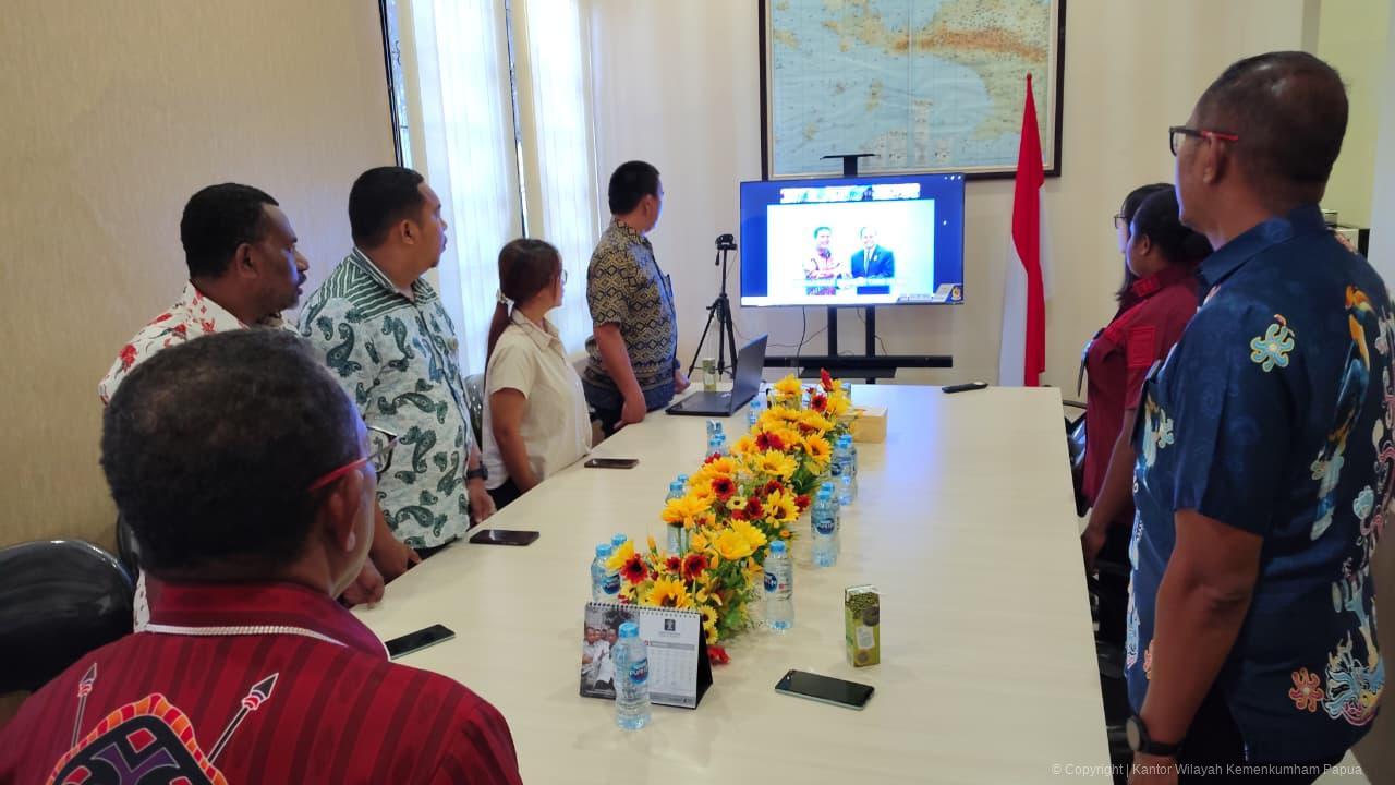 Kanwil Kemenkum Papua Ikuti Exit Meeting BPK RI Secara Virtual, Dorong Pengelolaan Keuangan yang Transparan dan Akuntabel