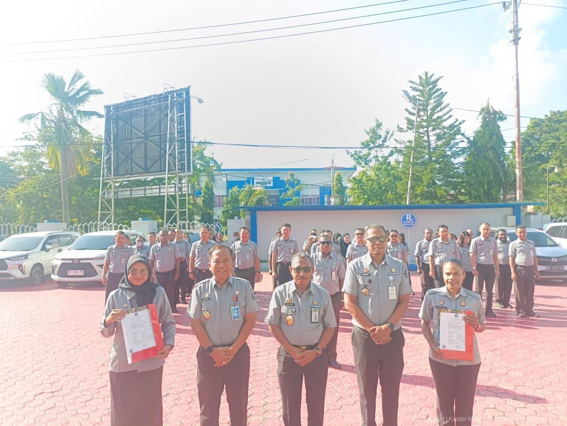 56 ASN KANWIL KEMENKUM PAPUA IKUT APEL: PERCEPAT LAPORAN, SIAPKAN POLISI PRO, DAN TEGASKAN PAKTA INTEGRITAS