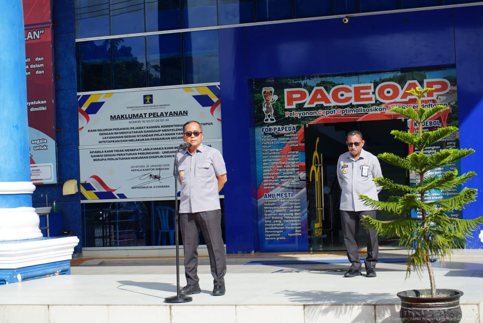 Pimpin Apel Pagi, Kadiv Yankum: Disiplin Harus Jadi Cerminan Integritas Pegawai