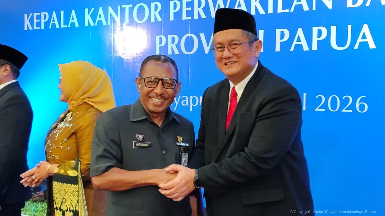 Hadiri Pengukuhan Kepala BI Papua, Kakanwil Kemenkum Papua: Perkuat Stabilitas dan Kolaborasi Daerah